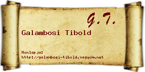 Galambosi Tibold névjegykártya